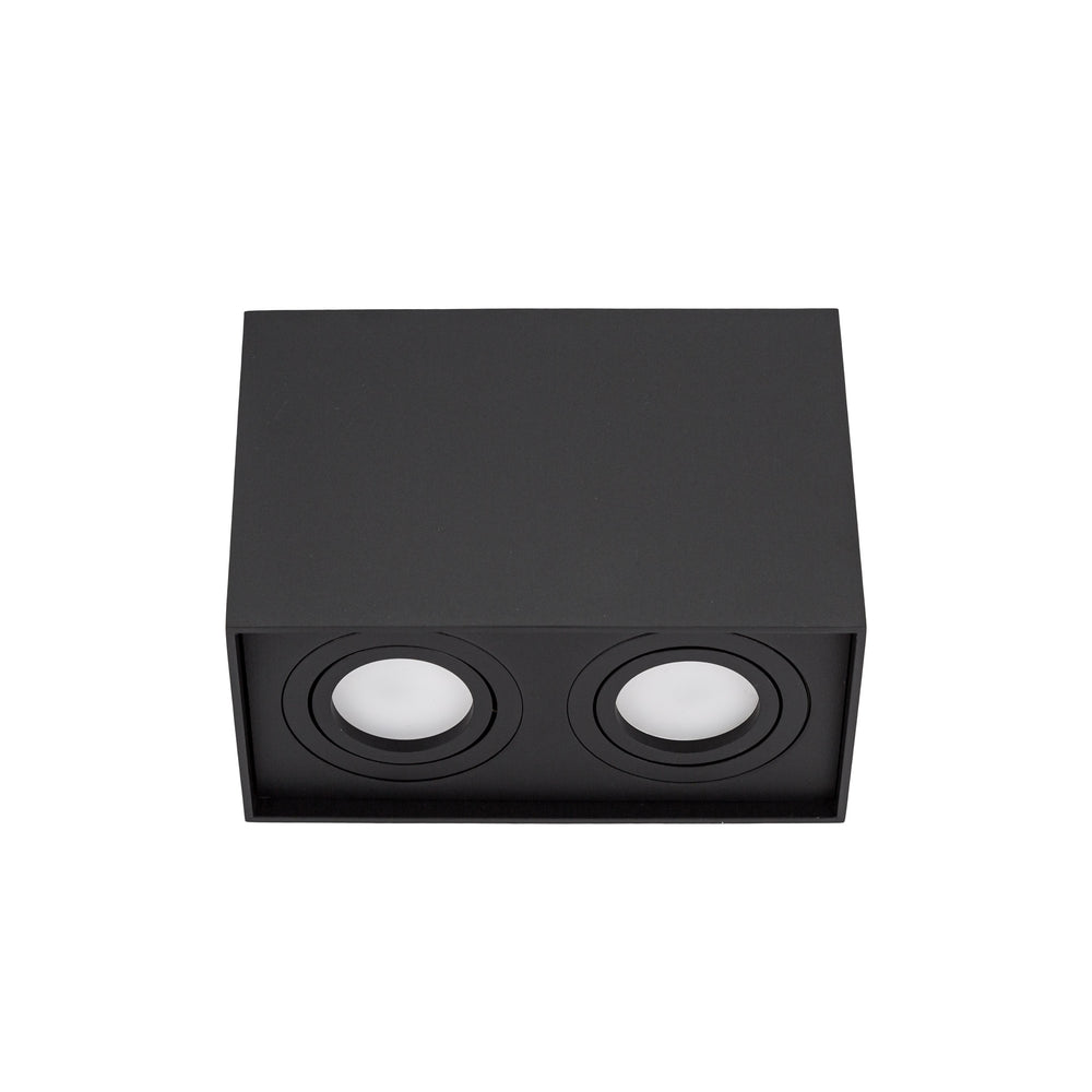 Spectrum CHLOE DUO 2xGU10 Surface Mounted LED Spot Light, Adjustable Black Aluminum, IP20 Indoor Ceiling Fixture