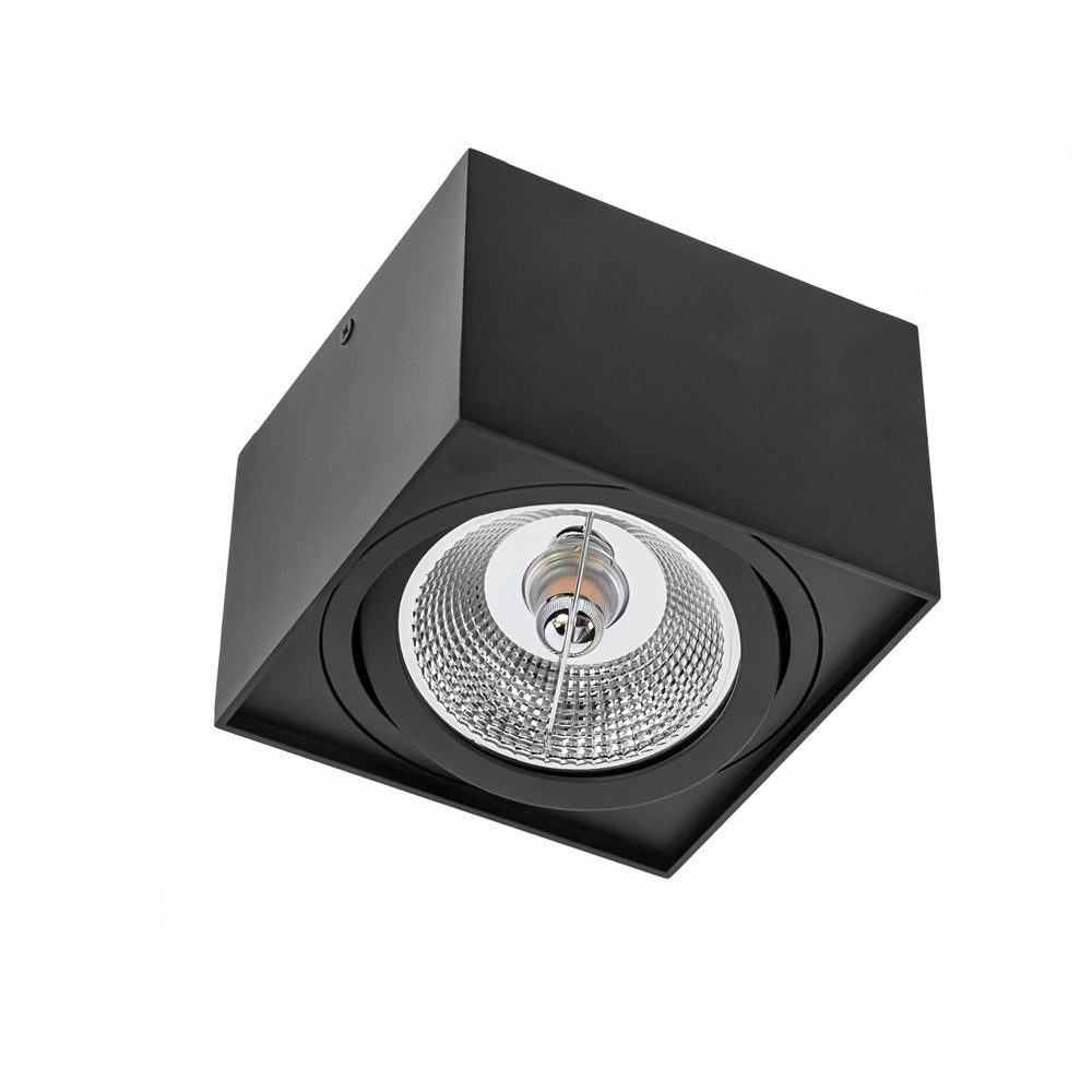 Spectrum Chloe AR111 GU10 LED-Spot Schwarz 4000K quadratisch IP20 - Aluminium Deckenmontage