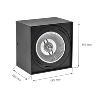 Spectrum Chloe AR111 GU10 LED-Spot Schwarz 4000K quadratisch IP20 - Aluminium Deckenmontage