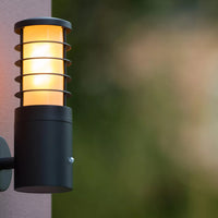 Lucide SOLID outdoor wall light, round aluminum, 1xE27, 220-240V, IP54, Anthracite finish