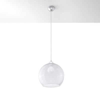 Sollux Lighting BALL Hängelampe, transparenter Schirm, 220-240V, IP20, CE RoHS, Aluminium Messingoptik
