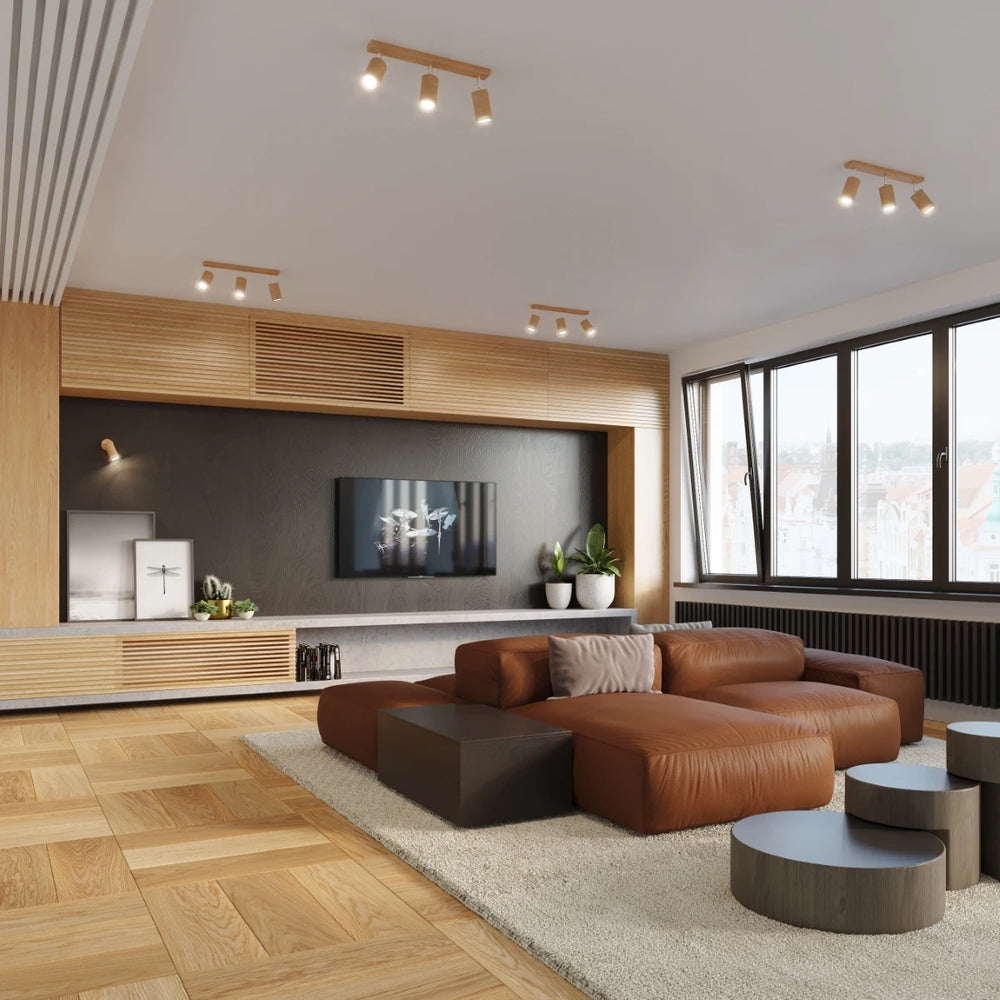 Sollux Lighting BERG 6 LED Deckenstrahler, Naturholz, IP20, 220-240V, max 50W, CE RoHS