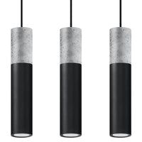 Sollux Lighting BORGIO 3L LED Pendelleuchte, Schwarz Grau Beton, 3 x GU10, IP20, 230V, CE