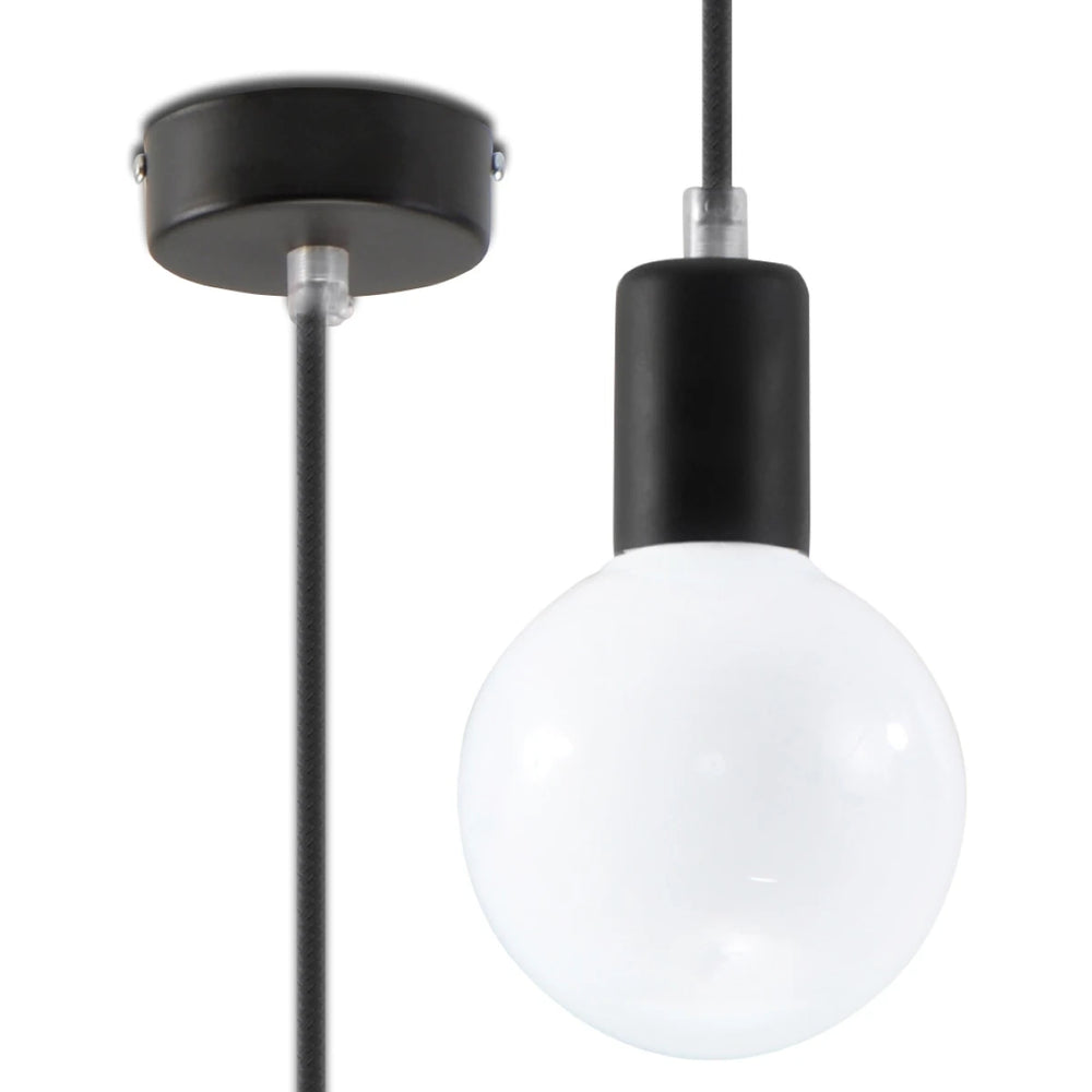 Sollux Lighting Edison Hängelampe Schwarz, LED kompatibel, Aluminium mattgold Messingoptik, 220-240V, IP20, CE RoHS