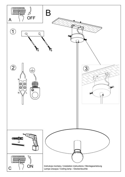 Sollux Lighting FLAVIO Grey LED Hanging Lamp, IP20 Pendant Light, 220-240V, CE RoHS Certified