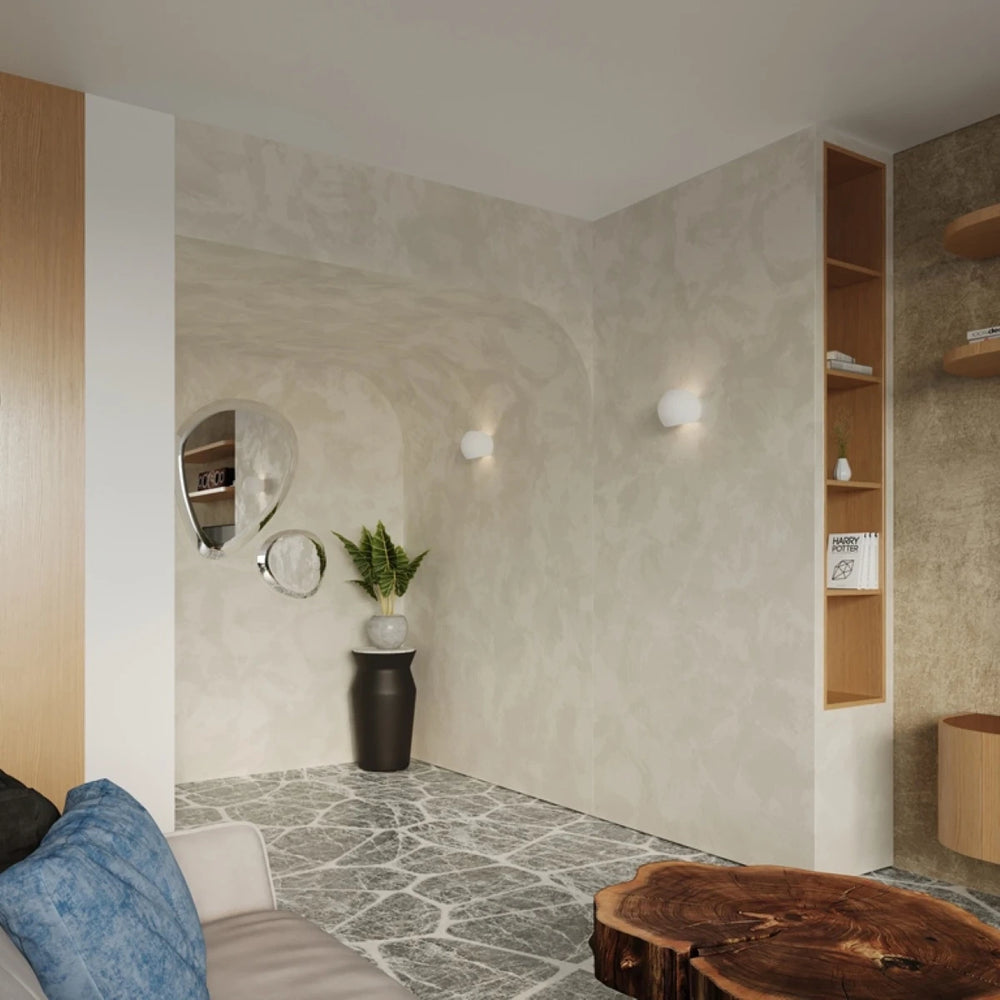 Sollux Lighting GLOBE Keramik-Wandleuchte, E27-Fassung, Weiße Ausführung, IP20, 220-230V, 145x180x110mm