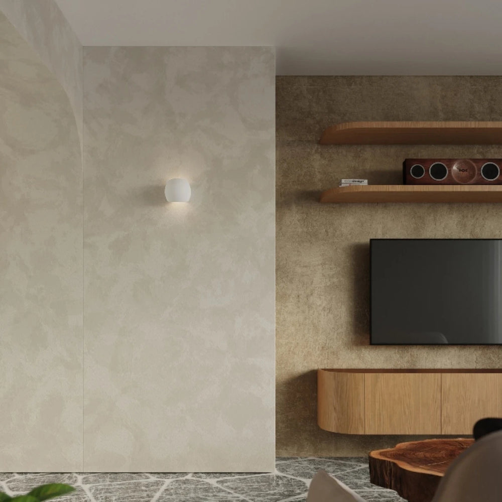 Sollux Lighting GLOBE Keramik-Wandleuchte, E27-Fassung, Weiße Ausführung, IP20, 220-230V, 145x180x110mm