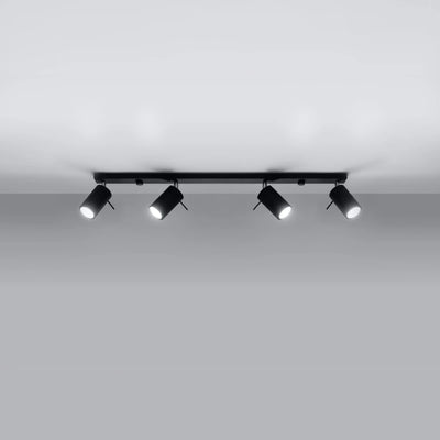 Sollux Lighting LED ceiling spotlight Black RING, 4 x GU10 fittings, IP20, aluminium, CE RoHS
