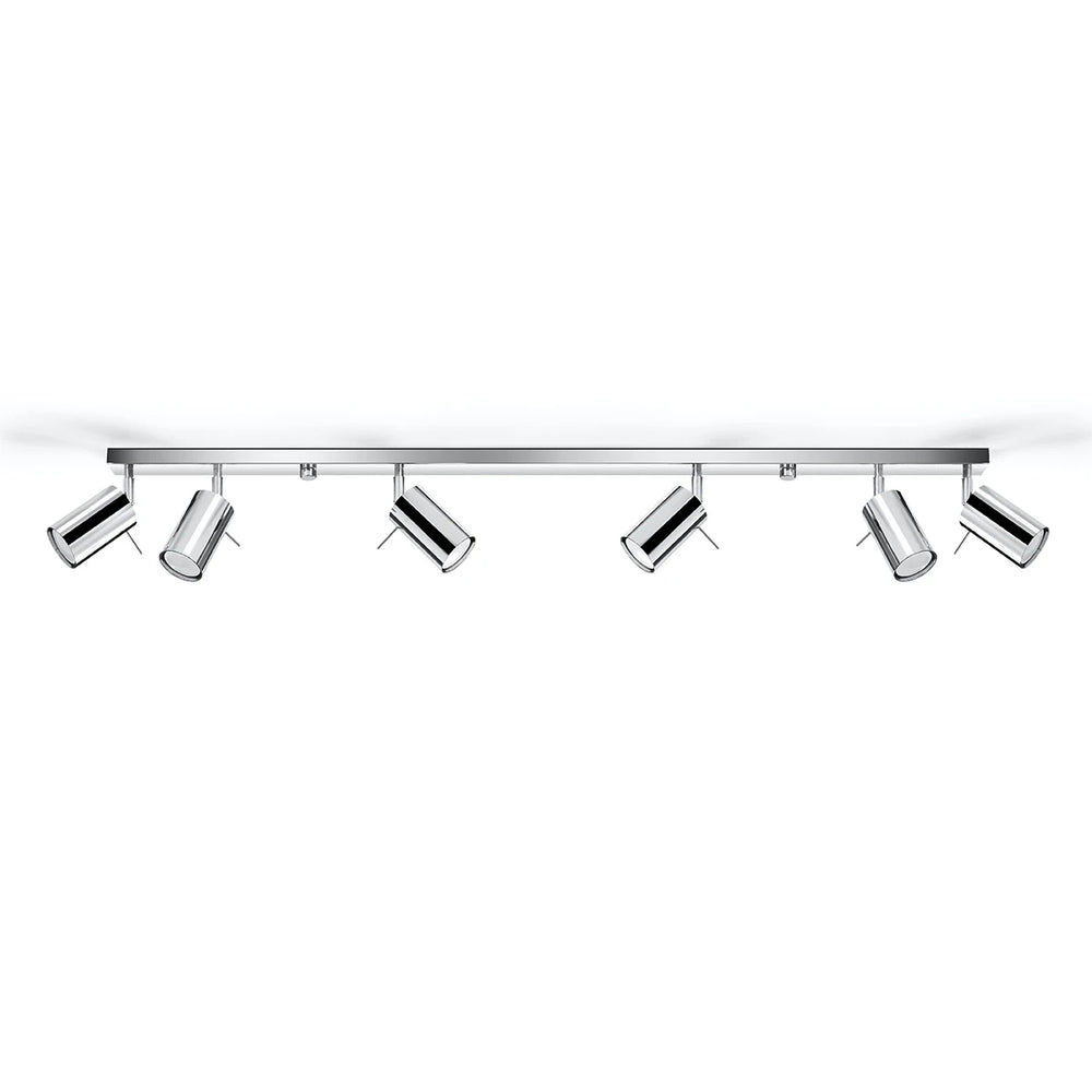 Sollux Lighting LED Deckenstrahler Chromring, 6x GU10 Fassungen, IP20, Aluminium, CE RoHS