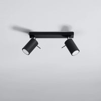 Sollux Lighting LED Deckenstrahler RING Schwarz, 2x GU10, IP20, Aluminium, CE RoHS, 220-240V