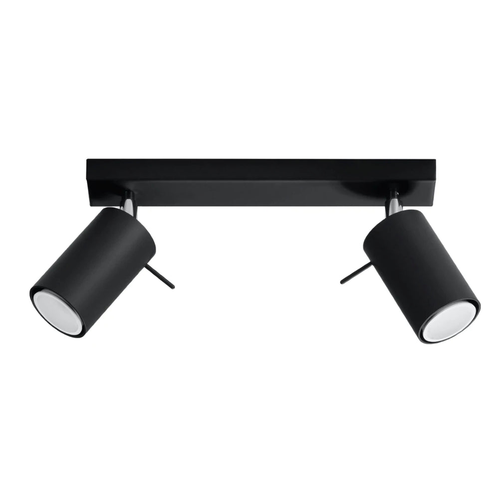 Sollux Lighting LED Deckenstrahler RING Schwarz, 2x GU10, IP20, Aluminium, CE RoHS, 220-240V