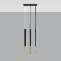Sollux Lighting LED Hängelampe Schwarz Gold MOZAICA, 3 x G9 Fassung, IP20, Aluminium, CE RoHS