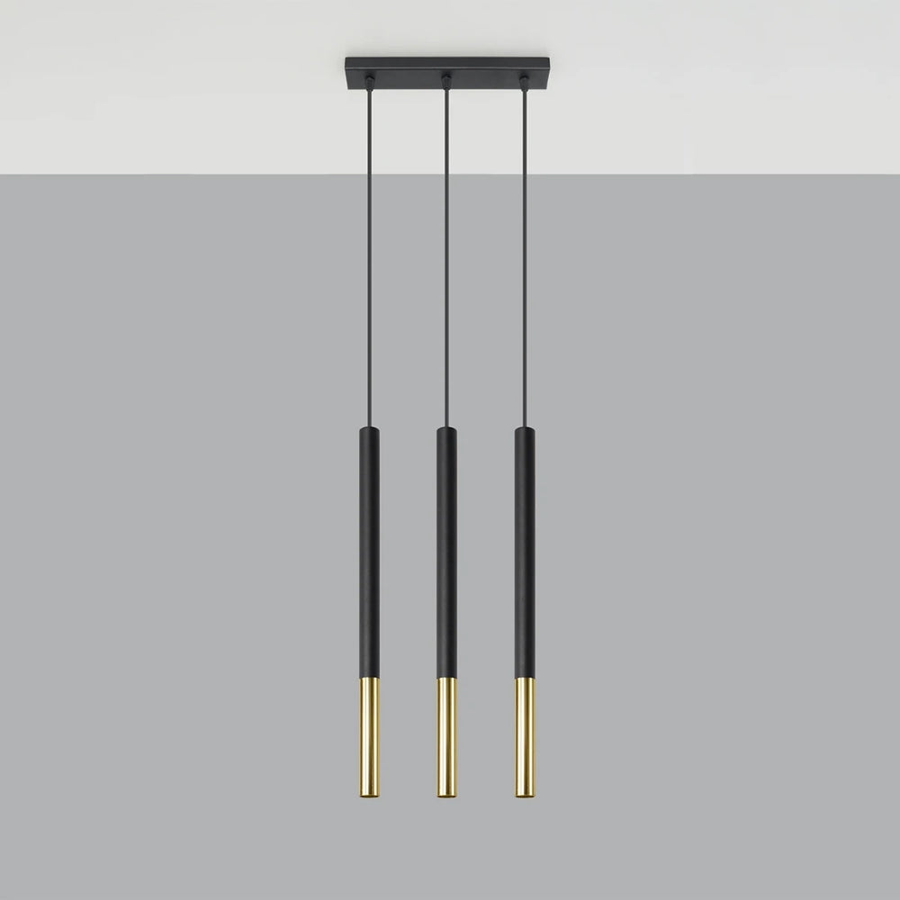 Sollux Lighting LED Hängelampe Schwarz Gold MOZAICA, 3 x G9 Fassung, IP20, Aluminium, CE RoHS