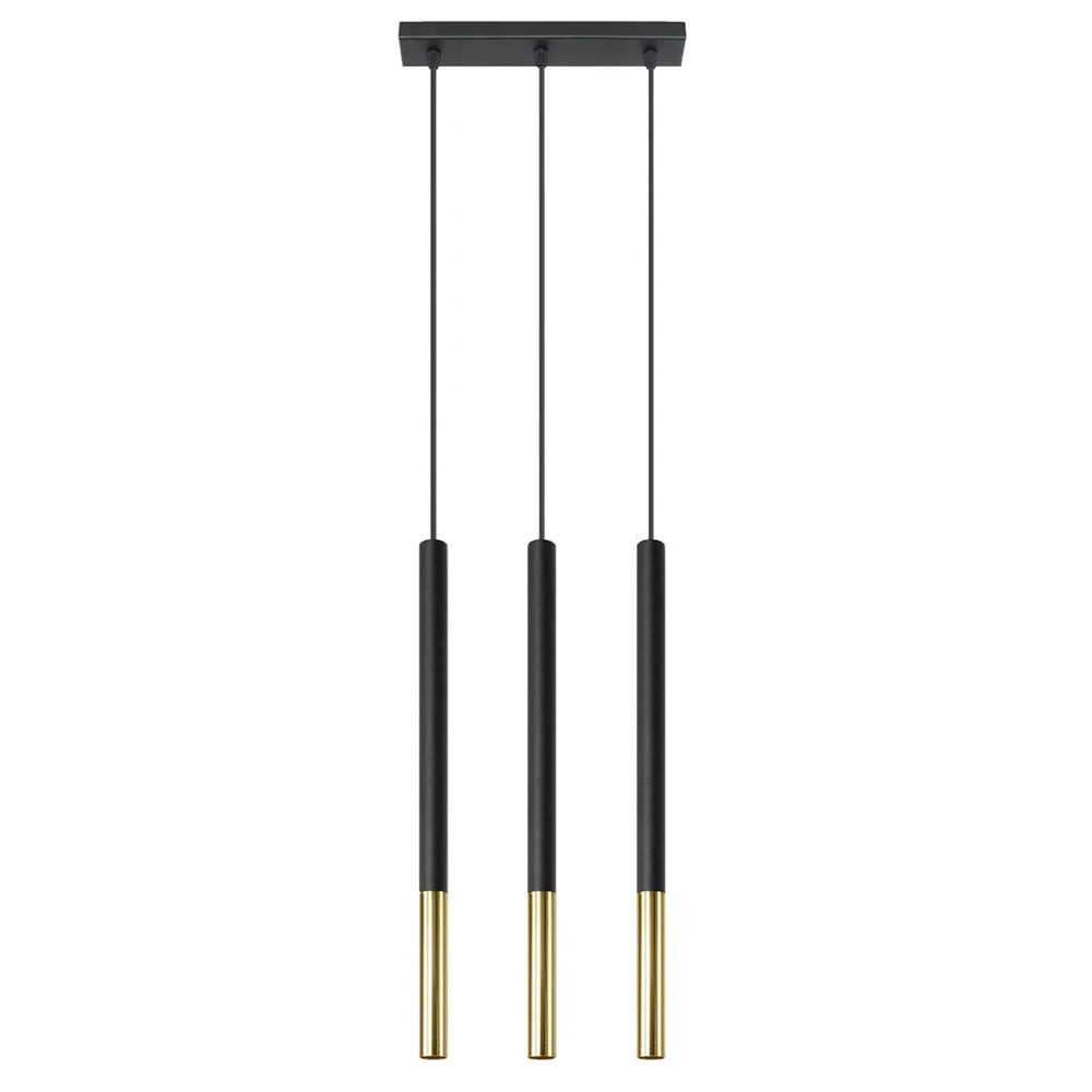 Sollux Lighting LED Hängelampe Schwarz Gold MOZAICA, 3 x G9 Fassung, IP20, Aluminium, CE RoHS