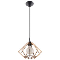Sollux Lighting LED hanging lamp wood POMPELMO, E27 socket, IP20, 220-240V, Matte Gold Brass finish