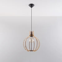 Sollux Lighting LED Pendelleuchte ARANCIA Holz, E27 Fassung, IP20, Matt Gold Messing Finish, 220-240V