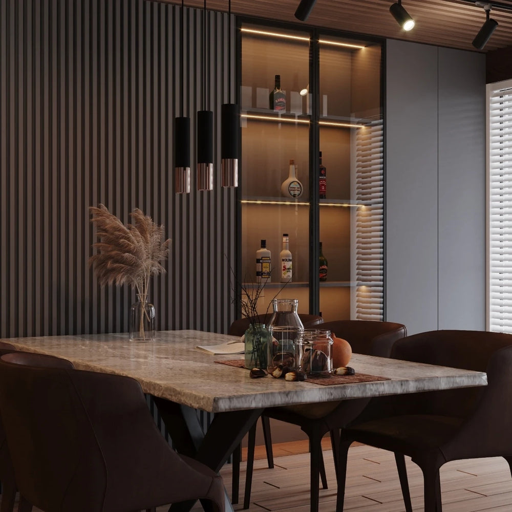 Sollux Lighting LED Pendelleuchte Schwarz Kupfer LOOPEZ, 3xGU10, E27, 220-240V, IP20, Aluminium, CE RoHS