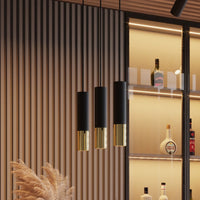 Sollux Lighting LED pendant lamp Black Gold LOOPEZ, 1xGU10, Aluminium, IP20, 220-240V, CE RoHS