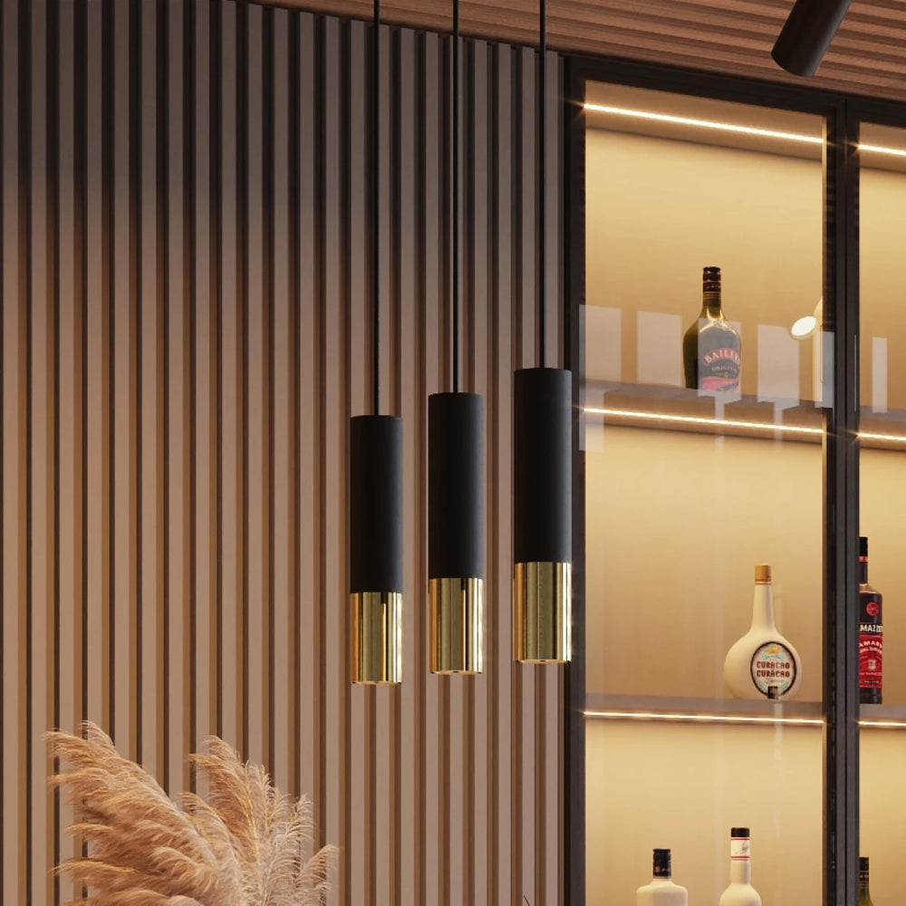 Sollux Lighting LED pendant lamp Black Gold LOOPEZ, 1xGU10, Aluminium, IP20, 220-240V, CE RoHS