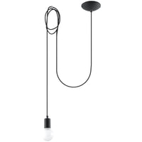 Sollux Lighting LED Pendelleuchte Edison 1 Schwarz, 220-240V, IP20, 50W max, Aluminium und Stahl, CE RoHS