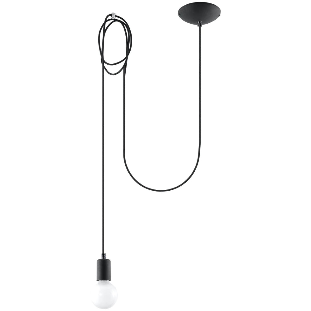 Sollux Lighting LED Pendelleuchte Edison 1 Schwarz, 220-240V, IP20, 50W max, Aluminium und Stahl, CE RoHS