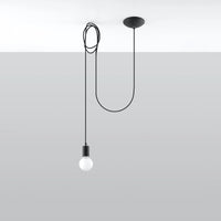 Sollux Lighting LED Pendelleuchte Edison 1 Schwarz, 220-240V, IP20, 50W max, Aluminium und Stahl, CE RoHS