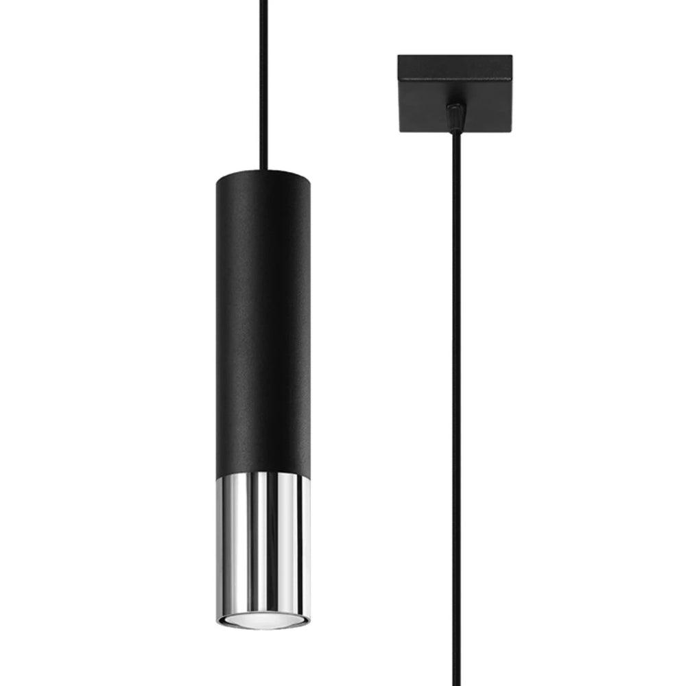 Sollux Lighting LED Pendelleuchte Loopez Schwarz Chrom, 1x GU10, IP20, 220-240V, Aluminium
