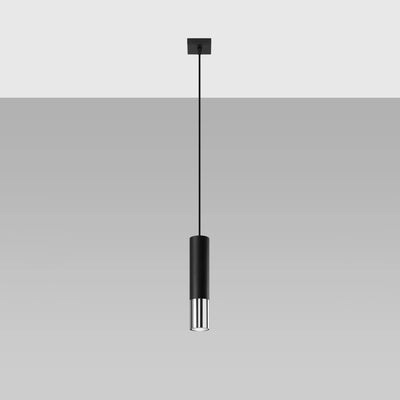 Sollux Lighting LED pendant lamp Loopez Black Chrome, 1x GU10, IP20, 220-240V, Aluminium