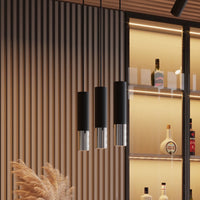 Sollux Lighting LED pendant lamp Loopez Black Chrome, 1x GU10, IP20, 220-240V, Aluminium