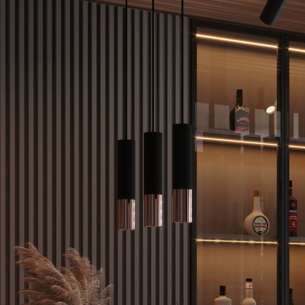 Sollux Lighting LED Hängelampe LOOPEZ Schwarz Kupfer, 1xGU10, E27 Fassung, IP20, Aluminium, 220-240V