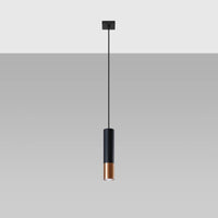 Sollux Lighting LED Hängelampe LOOPEZ Schwarz Kupfer, 1xGU10, E27 Fassung, IP20, Aluminium, 220-240V