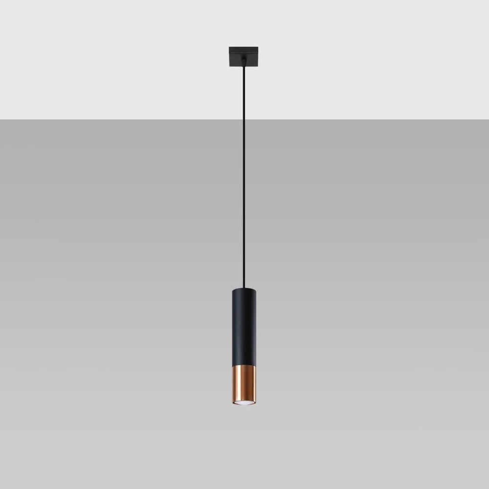 Sollux Lighting LED Hängelampe LOOPEZ Schwarz Kupfer, 1xGU10, E27 Fassung, IP20, Aluminium, 220-240V