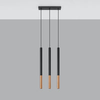 Sollux Lighting LED Pendelleuchte MOZAICA Schwarz Kupfer, 3xG9, 220-240V, IP20, Aluminium, CE RoHS