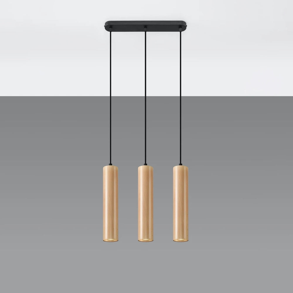 Sollux Lighting LINO 3 hanging lamp, LED compatible, IP20, 220-240V, Aluminium Matte Gold finish
