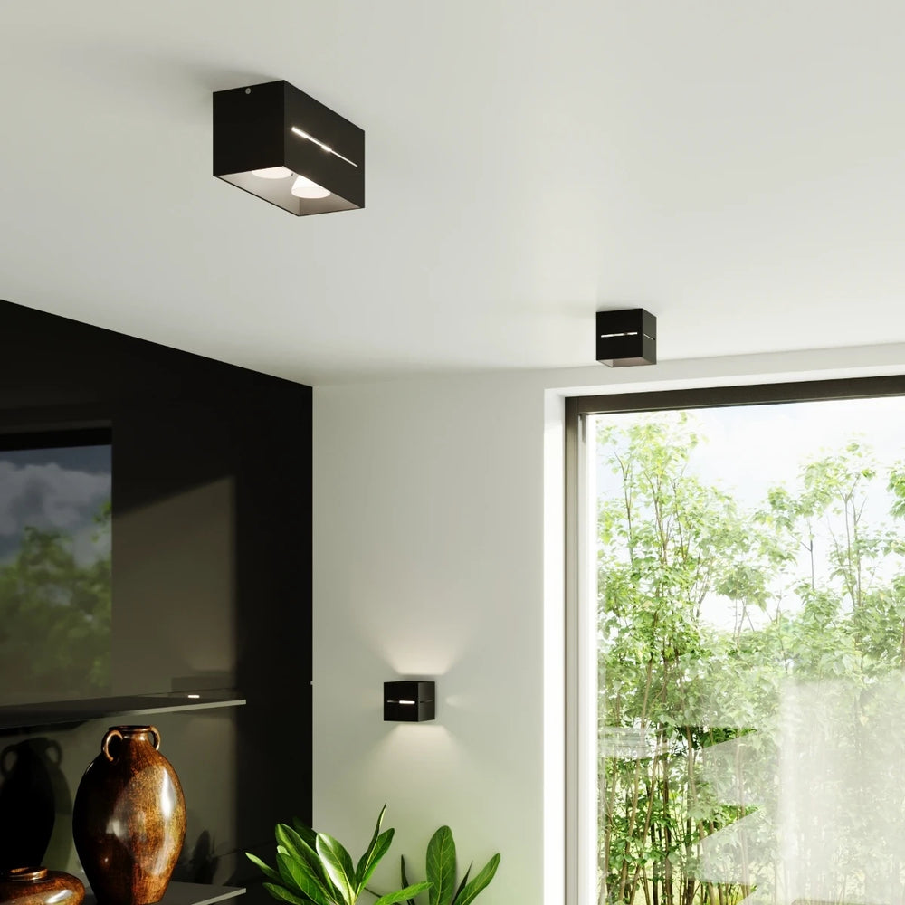 Sollux Lighting LOBO MAXI LED Wandleuchte Schwarz, IP20, Aluminium, 220-240V, max 50W, CRI 80, CE RoHS