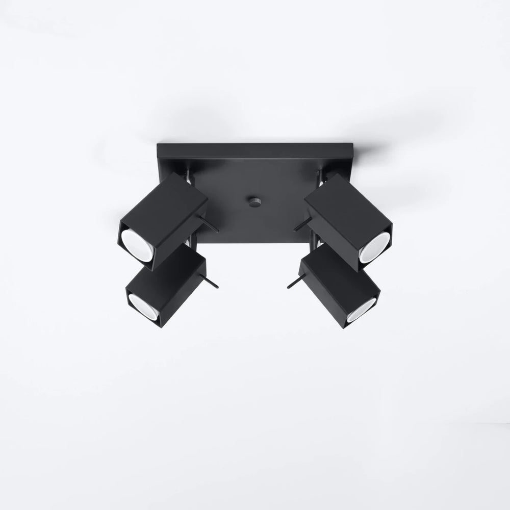 Sollux Lighting MERIDA LED ceiling spotlight Black, 4xGU10, IP20, aluminium, CE RoHS, 220-240V