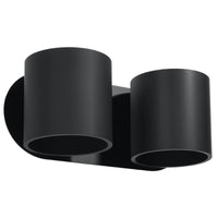 Sollux Lighting ORBIS 2 Wandleuchte Schwarz, LED-kompatibel, IP20, Aluminium, 220-240V, max 50W, CE RoHS