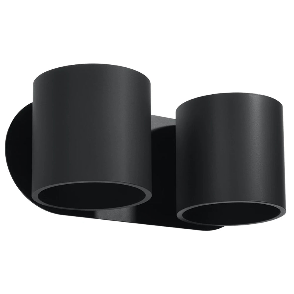 Sollux Lighting ORBIS 2 Wandleuchte Schwarz, LED-kompatibel, IP20, Aluminium, 220-240V, max 50W, CE RoHS