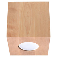 Sollux Lighting QUAD ceiling spotlight natural wood, GU10 socket, IP20, 230V, 100x100mm