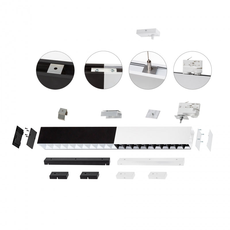 Spectrum ALLDAY Inspire One LED ceiling light 35W 230V 3000K 4350 lumens 115° IP20 Black 1120mm