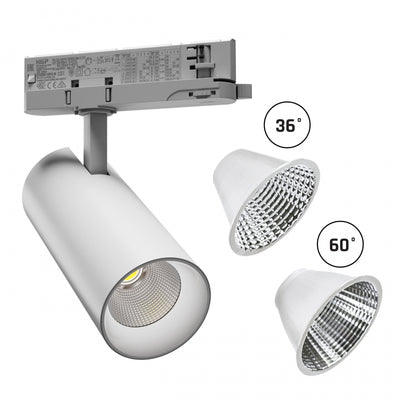 Spectrum ANDROMEDA 3-Phasen LED Strahler 15-27W 4000K 3200 Lumen 36° 60° Weiß IP20 CRI>90