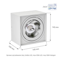 Spectrum CHLOE AR111 GU10 LED Anbau-Deckenleuchte, IP20 Weißes Aluminiumgehäuse, 20W max 250V