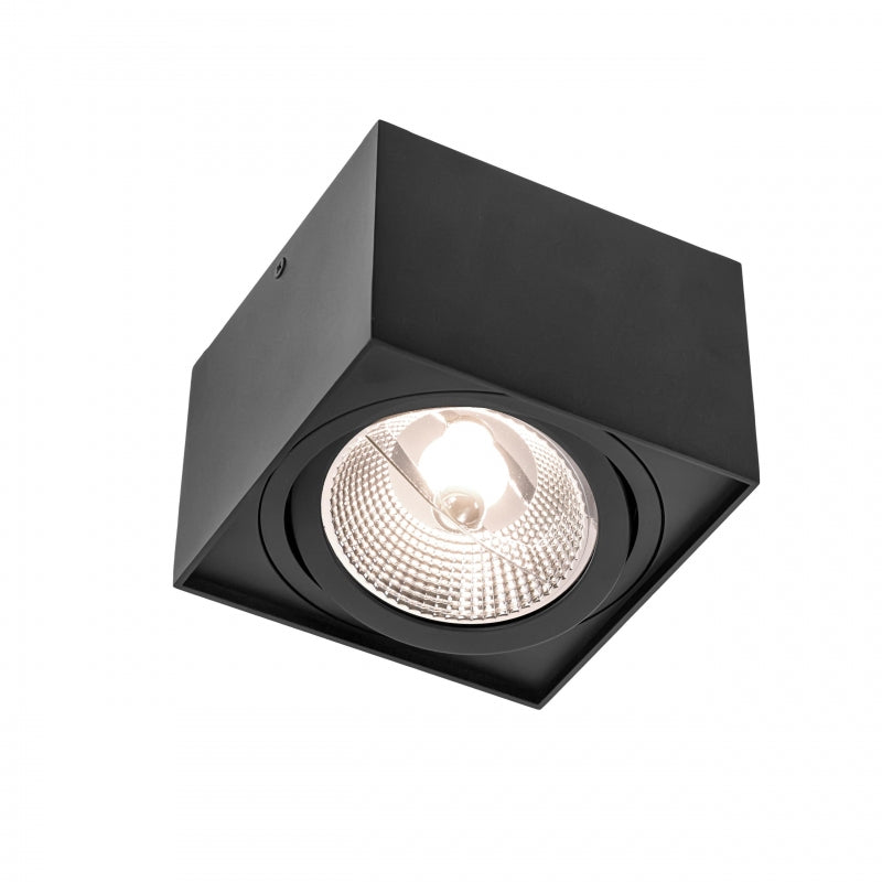 Spectrum CHLOE AR111 GU10 Aufbau-LED-Leuchte, max. 20W, IP20, Schwarze Aluminium-Deckenleuchte