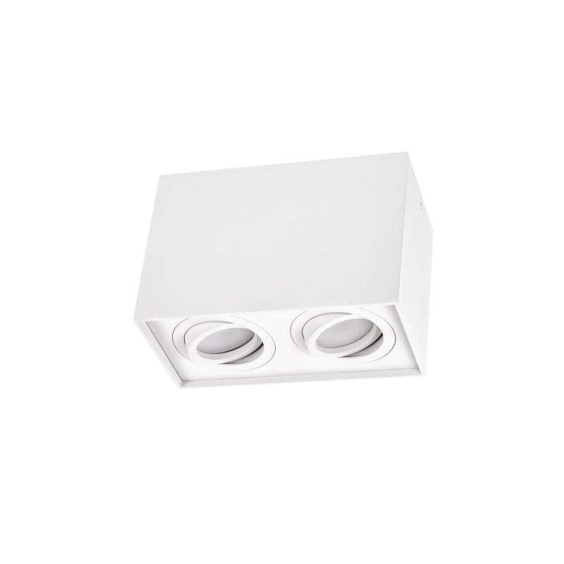 Spectrum CHLOE DUO Weiß Rechteck Verstellbare Deckenleuchte Spot 2xGU10 Aufputz IP20 Innen