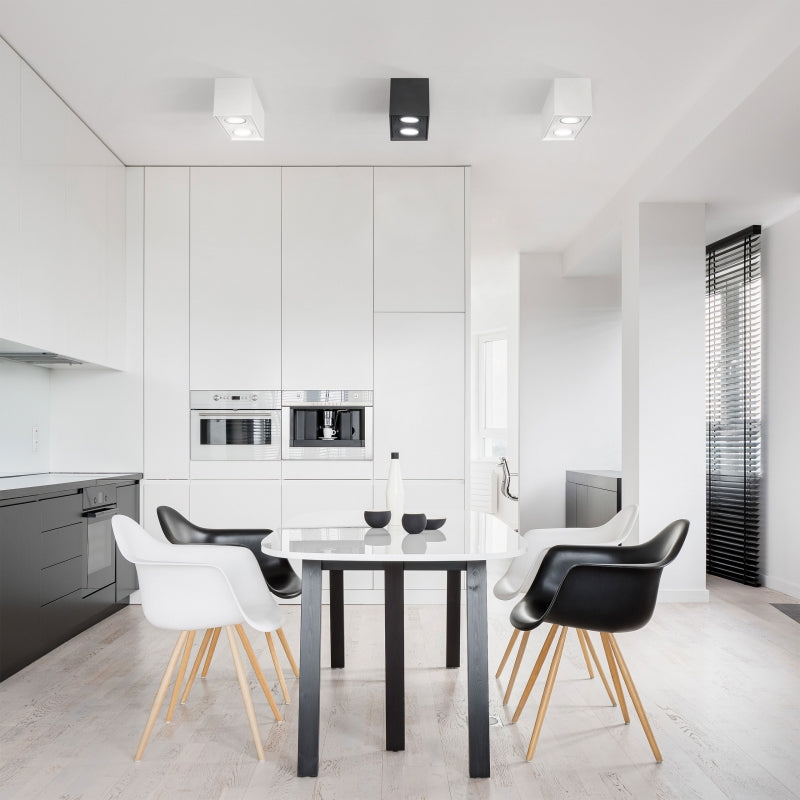 Spectrum CHLOE DUO Weiß Rechteck Verstellbare Deckenleuchte Spot 2xGU10 Aufputz IP20 Innen