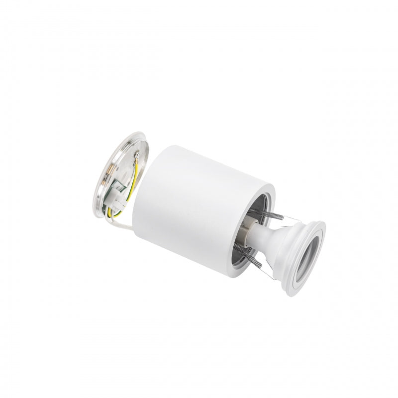 Spectrum CHLOE GU10 Deckenaufbauleuchte, Weiß, IP65, Aluminium Glas, 250V, 90x97mm