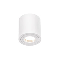 Spectrum CHLOE GU10 Deckenaufbauleuchte, Weiß, IP65, Aluminium Glas, 250V, 90x97mm