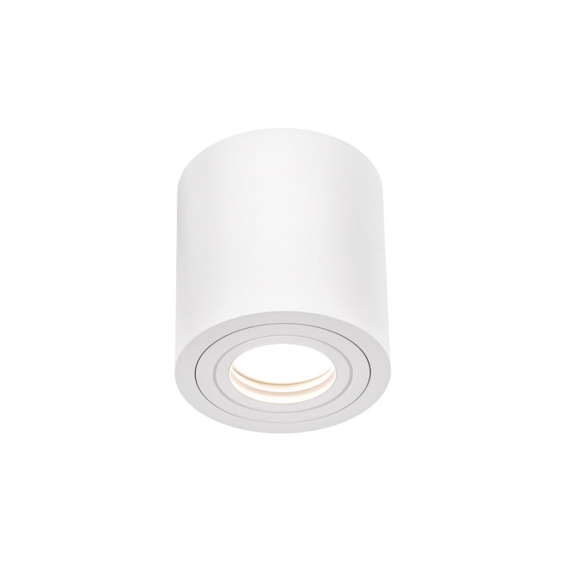 Spectrum CHLOE GU10 Deckenaufbauleuchte, Weiß, IP65, Aluminium Glas, 250V, 90x97mm