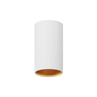 Spectrum CHLOE GU10 LED-Aufbaustrahler, Weiß Goldener Zylinder, IP20, 250V, Aluminiumgehäuse, Innenraum-Deckenleuchte