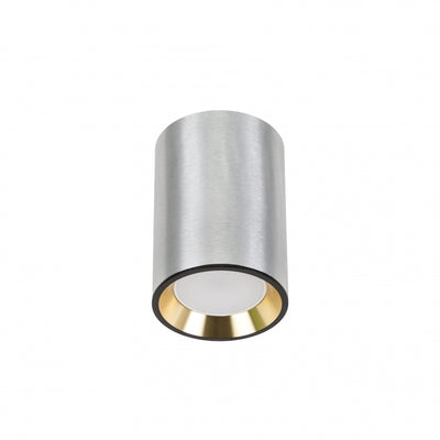 Spectrum CHLOE MINI GU10 surface-mounted ceiling light, Silver body with Gold ring and Black edge, IP20